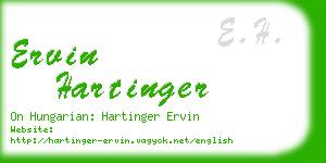 ervin hartinger business card